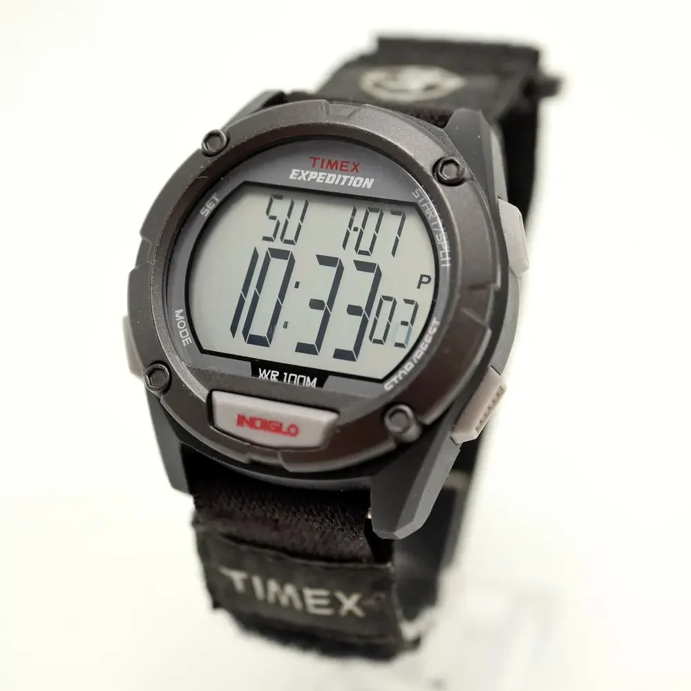 Timex Expedition 41mm Digital Watch Alarm Chrono Timer Backlight w New Battery